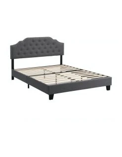 Flash Sale ❤️ IHOMDEC BEF02 Double Size Bed Frame Base Mattress Platform Grey ❤️ -Bedroom Sales Store 842432320 4 720x928
