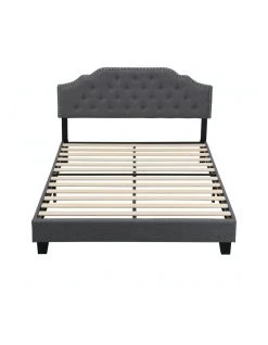 Flash Sale ❤️ IHOMDEC BEF02 Double Size Bed Frame Base Mattress Platform Grey ❤️ -Bedroom Sales Store 842432320 6 720x928