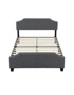Best Sale 🌟 IHOMDEC BEF03 Double Size Wooden Upholstered Bed Frame Grey ✔️ -Bedroom Sales Store 842432410 5 720x928