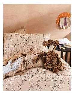 Discount ⌛ Linen House Kids Big Cats Quilt Cover Set Terracotta 👍 -Bedroom Sales Store 843087610 4 720x928