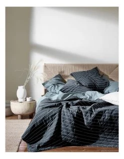 Best deal 🛒 Aura Home French Stripe Bed Cover in Steel ⌛ -Bedroom Sales Store 846189100 846190630 1 720x928