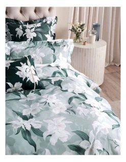 Best Pirce 👍 Grace by Linen House Cattleya Quilt Cover Set Aqua 👏 -Bedroom Sales Store 851449780 3 720x928