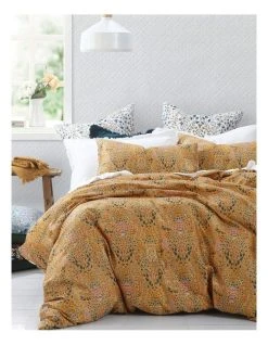 Budget 🛒 M.M Linen Hattie Quilt Cover Set In Gold 🧨