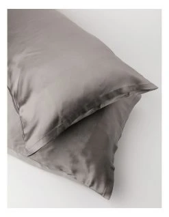 Best deal 🔥 Heritage Silk Front Pillowcase Pair Charcoal 🌟