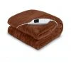 New 👏 Laura Hill Heated Electric Blanket Throw Rug Coral Warm Fleece Winter Brown 🌟