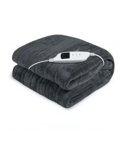 Coupon 🔥 Laura Hill Heated Electric Blanket Throw Rug Coral Warm Fleece Winter Grey 💯