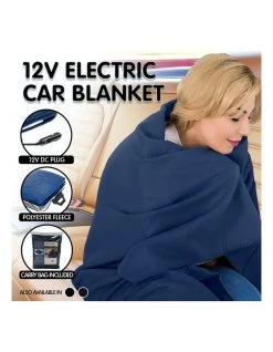 Discount ✨ Laura Hill Heated Car Blanket Travel Rug Soft Caravan Fleece Electric Throw 12 Volt Dc Auto Navy Blue ✨ -Bedroom Sales Store 855666820 5 720x928