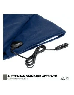 Discount ✨ Laura Hill Heated Car Blanket Travel Rug Soft Caravan Fleece Electric Throw 12 Volt Dc Auto Navy Blue ✨ -Bedroom Sales Store 855666820 6 720x928
