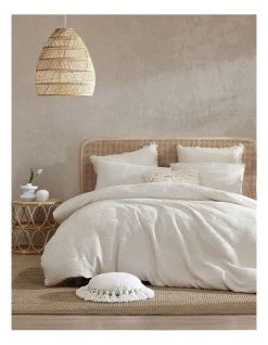 Promo 🥰 Linen House Galicia Quilt Cover Set Vanilla 😍