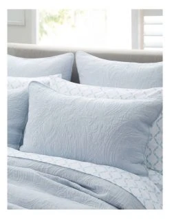 Cheap 👍 Martha Stewart Francesca Quilted Quilt Cover Set Blue ⌛ -Bedroom Sales Store 857722330 7 720x928