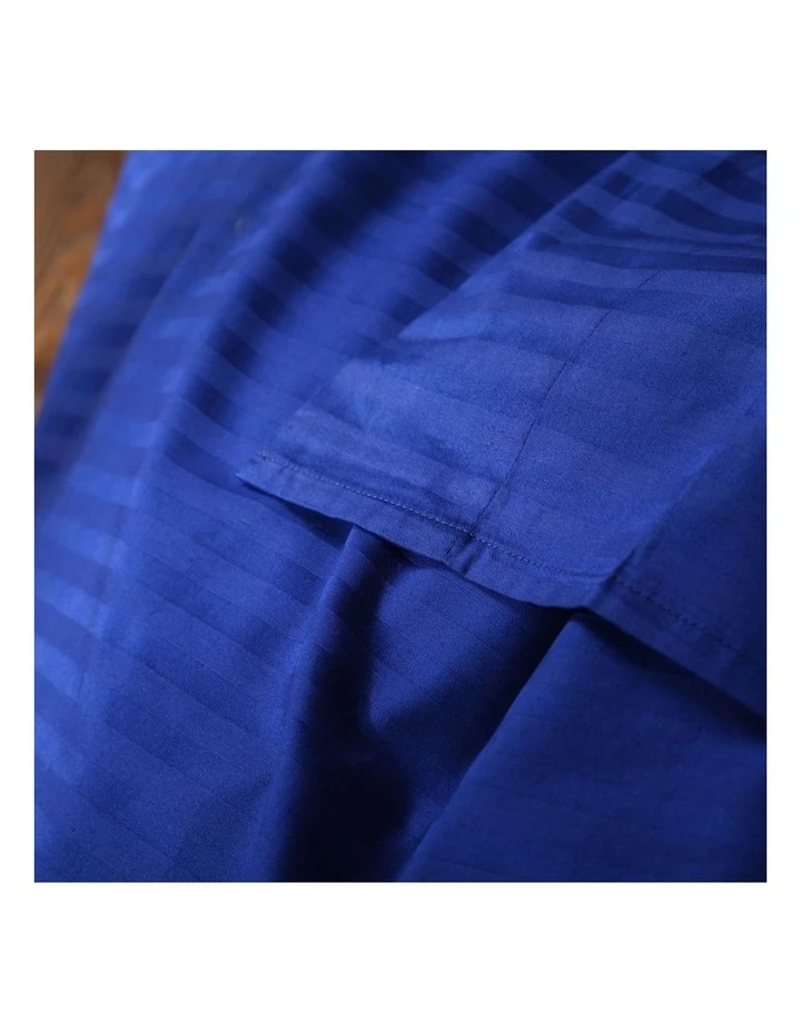 Outlet ๐ Kensington 1200 Thread Count 100% Egyptian Cotton Sheet Set Stripe Hotel Grade - Indigo Double โ๏ธ 5 Outlet ๐ Kensington 1200 Thread Count 100% Egyptian Cotton Sheet Set Stripe Hotel Grade - Indigo Double โ๏ธ - Image 5