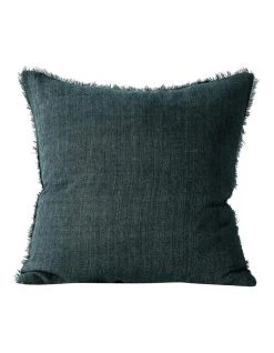 Hot Sale ✔️ Aura Home Vintage Linen Fringe Cushion in Storm 🎁