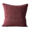 Promo 🌟 Aura Home Vintage Linen Fringe Cushion in Syrah ⭐