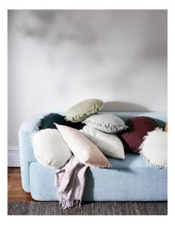 Outlet 🌟 Aura Home Vintage Linen Fringe Cushion Fennel 💯 -Bedroom Sales Store 868619980 2 1 720x928