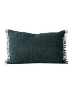 Discount 🔥 Aura Home Vintage Linen Fringe Rectangle Cushion in Storm 🧨