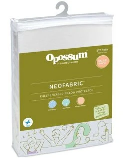 Outlet ⌛ O Possum by Protect-A-Bed Neofabric Waterproof Pillow Protector White Twin Pack 🔥