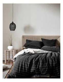 Best deal 🤩 Aura Home French Stripe Bedlinen Collection in Black 🔥