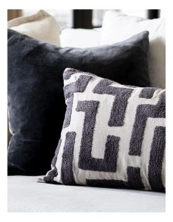 Cheap ⌛ Madras Link Kent Embroidery Cushion Charcoal 40x60cm ⭐ -Bedroom Sales Store 883787500 2 720x928