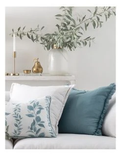 Buy ⭐ Madras Link Fringe Cushion 55cm Blue 😍 -Bedroom Sales Store 883787860 3 720x928