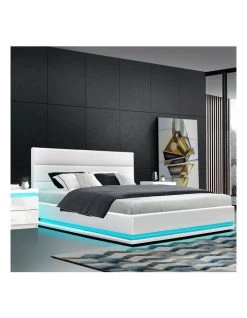 Cheap ❤️ Artiss Lumi Gas Lift Bed Frame Double White Leather ✨ -Bedroom Sales Store 887812390 3 720x928