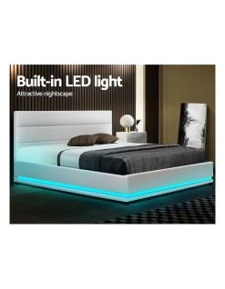 Cheap ❤️ Artiss Lumi Gas Lift Bed Frame Double White Leather ✨ -Bedroom Sales Store 887812390 5 720x928