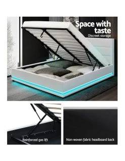 Cheap ❤️ Artiss Lumi Gas Lift Bed Frame Double White Leather ✨ -Bedroom Sales Store 887812390 7 720x928