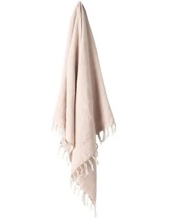 Wholesale 🎁 Aura Home Vintage Linen Fringe Throw in Shell 🛒