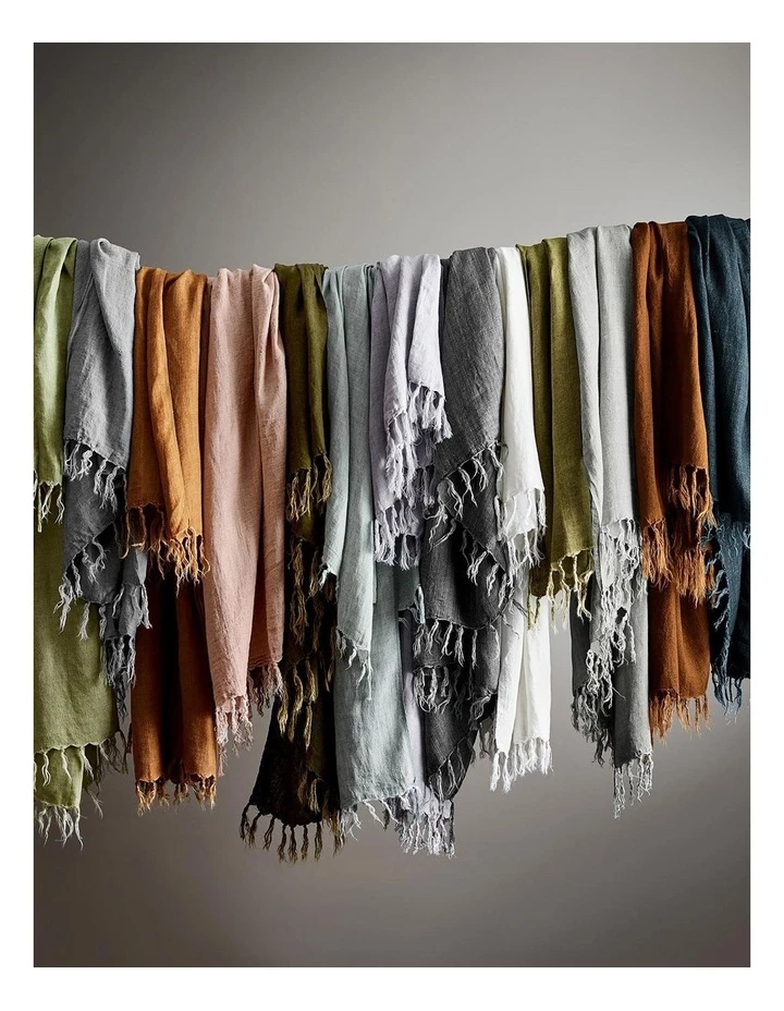 Hot Sale 🤩 Aura Home Vintage Linen Fringe Throw in Fennel 🛒 2 Hot Sale 🤩 Aura Home Vintage Linen Fringe Throw in Fennel 🛒 - Image 2