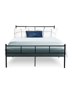 New ❤️ Artiss Sol Metal Bed Frame Double Size Black ✔️ -Bedroom Sales Store 888188860 4 720x928