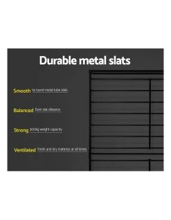 New ❤️ Artiss Sol Metal Bed Frame Double Size Black ✔️ -Bedroom Sales Store 888188860 6 720x928