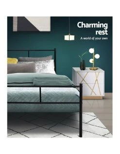 New ❤️ Artiss Sol Metal Bed Frame Double Size Black ✔️ -Bedroom Sales Store 888188860 7 720x928