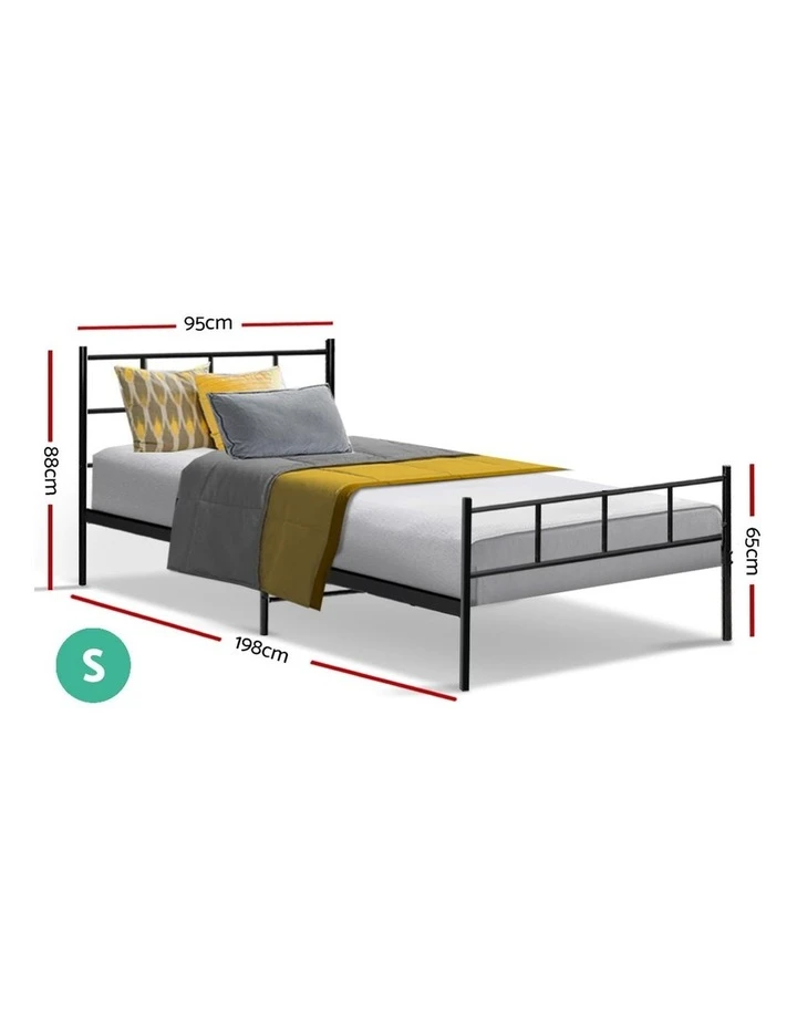 Outlet 🥰 Artiss Sol Metal Bed Frame Single Size Black 👏 2 Outlet 🥰 Artiss Sol Metal Bed Frame Single Size Black 👏 - Image 2