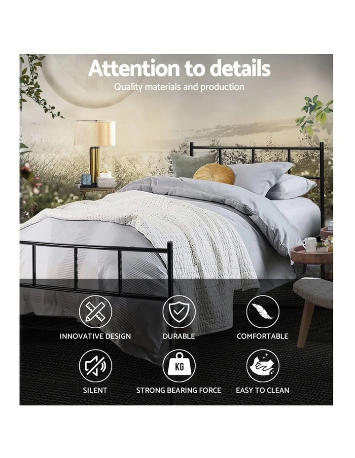 Outlet 🥰 Artiss Sol Metal Bed Frame Single Size Black 👏 5 Outlet 🥰 Artiss Sol Metal Bed Frame Single Size Black 👏 - Image 5