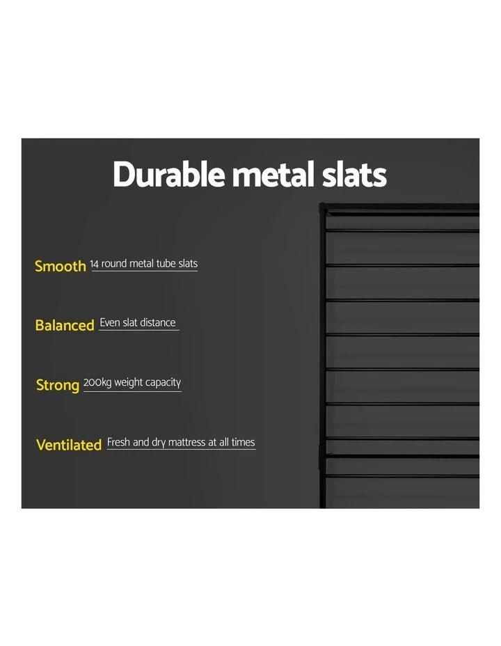 Outlet 🥰 Artiss Sol Metal Bed Frame Single Size Black 👏 6 Outlet 🥰 Artiss Sol Metal Bed Frame Single Size Black 👏 - Image 6