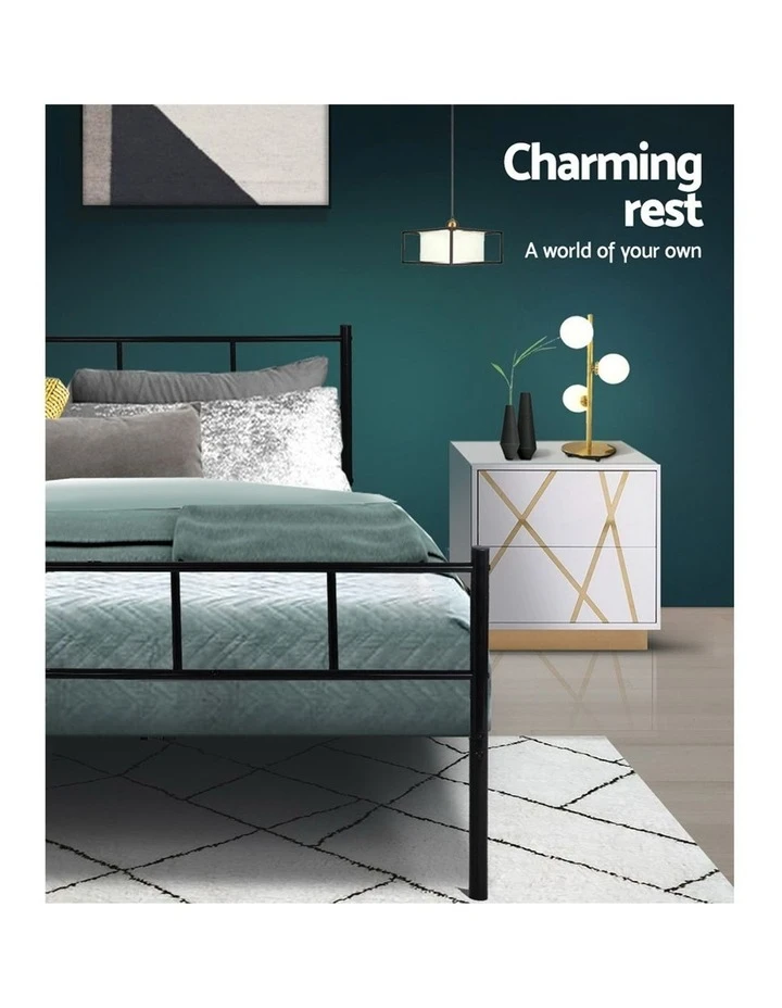 Outlet 🥰 Artiss Sol Metal Bed Frame Single Size Black 👏 7 Outlet 🥰 Artiss Sol Metal Bed Frame Single Size Black 👏 - Image 7