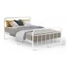 Best deal 🛒 Artiss Leo Metal Bed Frame Double Size White 😀