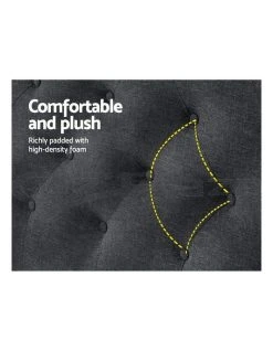 Outlet ❤️ Artiss Cappi Fabric Bed Head Queen Size Charcoal ⌛ -Bedroom Sales Store 888618700 5 720x928