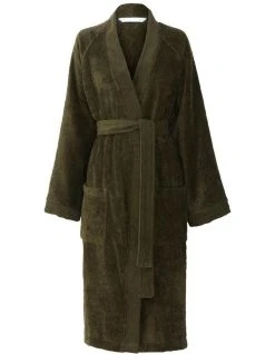 Flash Sale ⌛ Sheridan Dideon Unisex Towelling Robe In Olive ⌛